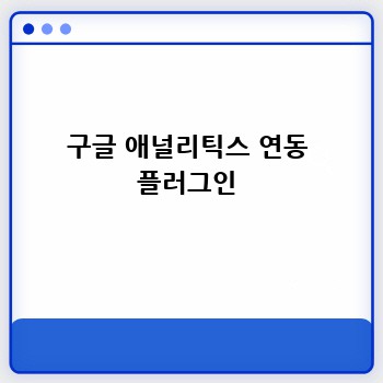 구글 애널리틱스 연동 플러그인