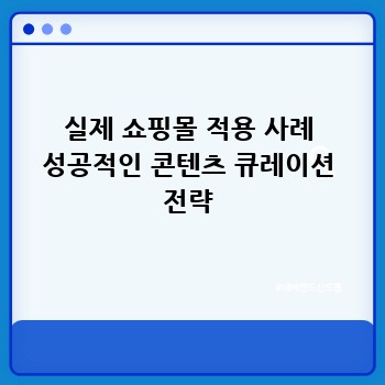 실제 쇼핑몰 적용 사례 성공적인 콘텐츠 큐레이션 전략