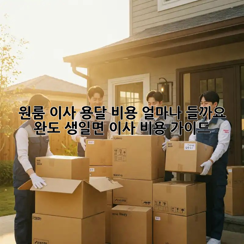 원룸 이사, 용달 비용 얼마나 들까요? 완도 생일면 이사 비용 가이드