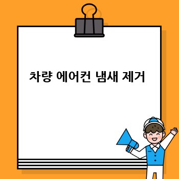 차량 에어컨 냄새 제거